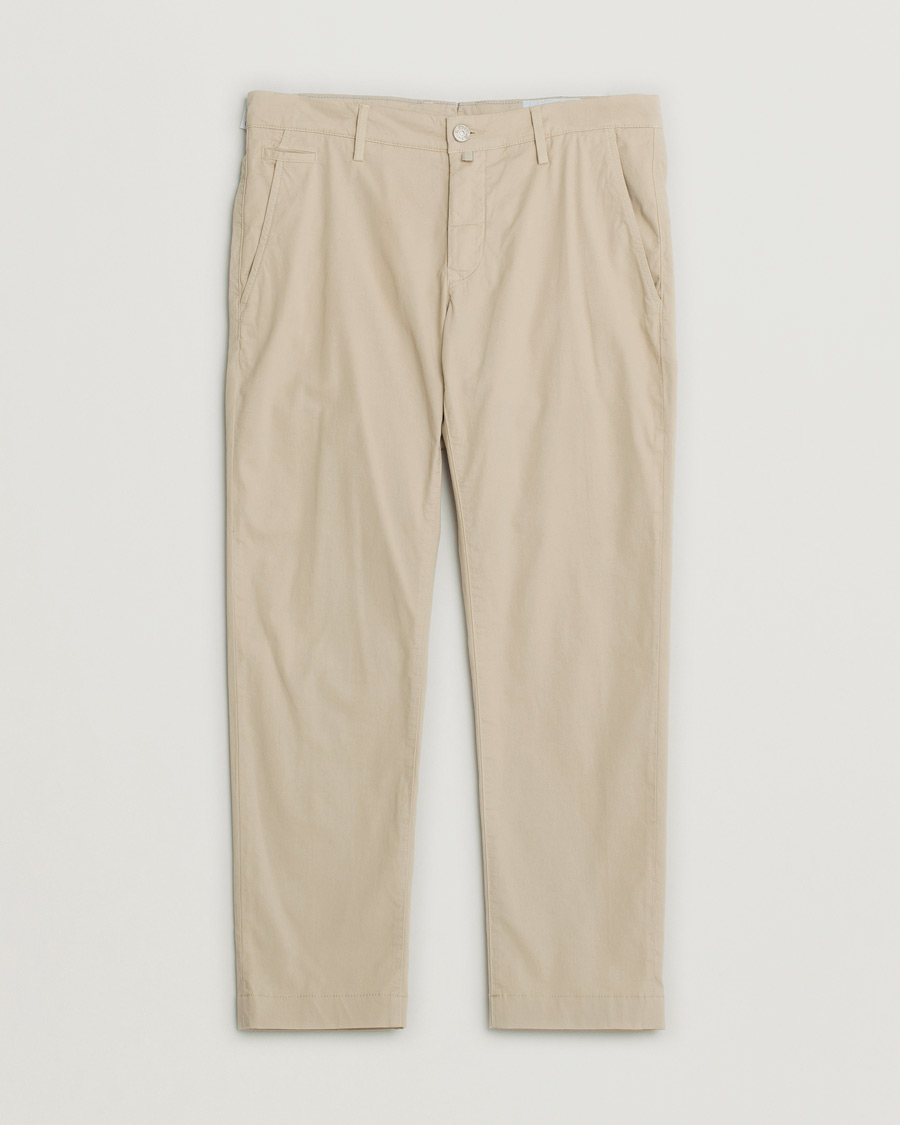 Heren | Pre-owned Broeken | Pre-owned | Jacob Cohën Bobby Cotton Gabardine Chinos Beige