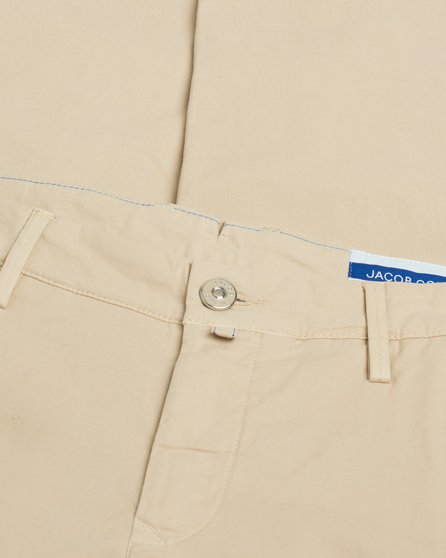 Heren | Pre-owned Broeken | Pre-owned | Jacob Cohën Bobby Cotton Gabardine Chinos Beige