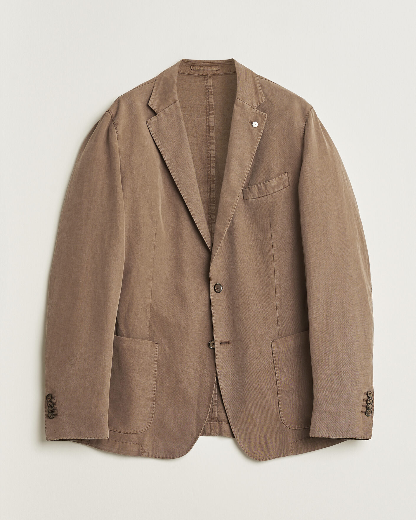 Heren | Pre-owned Blazers | Pre-owned | L.B.M. 1911 Jack Regular Fit Cotton Blend Blazer Taupe 54