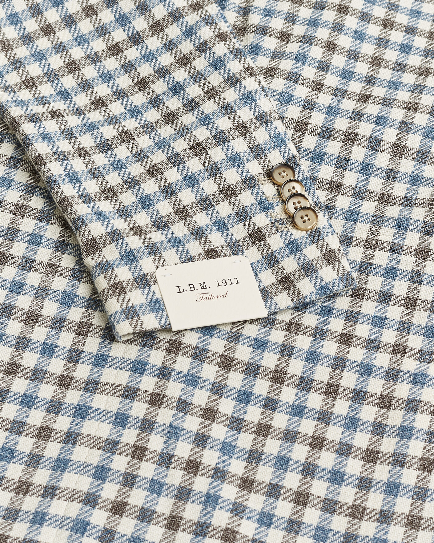 Heren | Pre-owned Blazers | Pre-owned | L.B.M. 1911 Jack Regular Fit Checked Blazer Blue/Brown 52