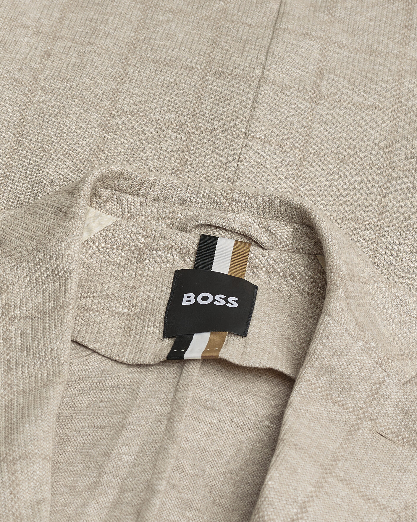 Heren | Pre-owned Blazers | Pre-owned | BOSS BLACK Hanry Checked Jersey Patch Pocket Blazer Beige 50
