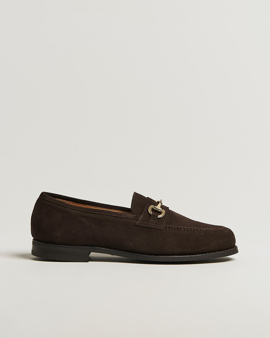 Heren | Pre-owned Goodyear genaaide schoenen | Pre-owned | Myrqvist Karlberg Loafer Dark Brown Suede UK8,5 - EU42,5