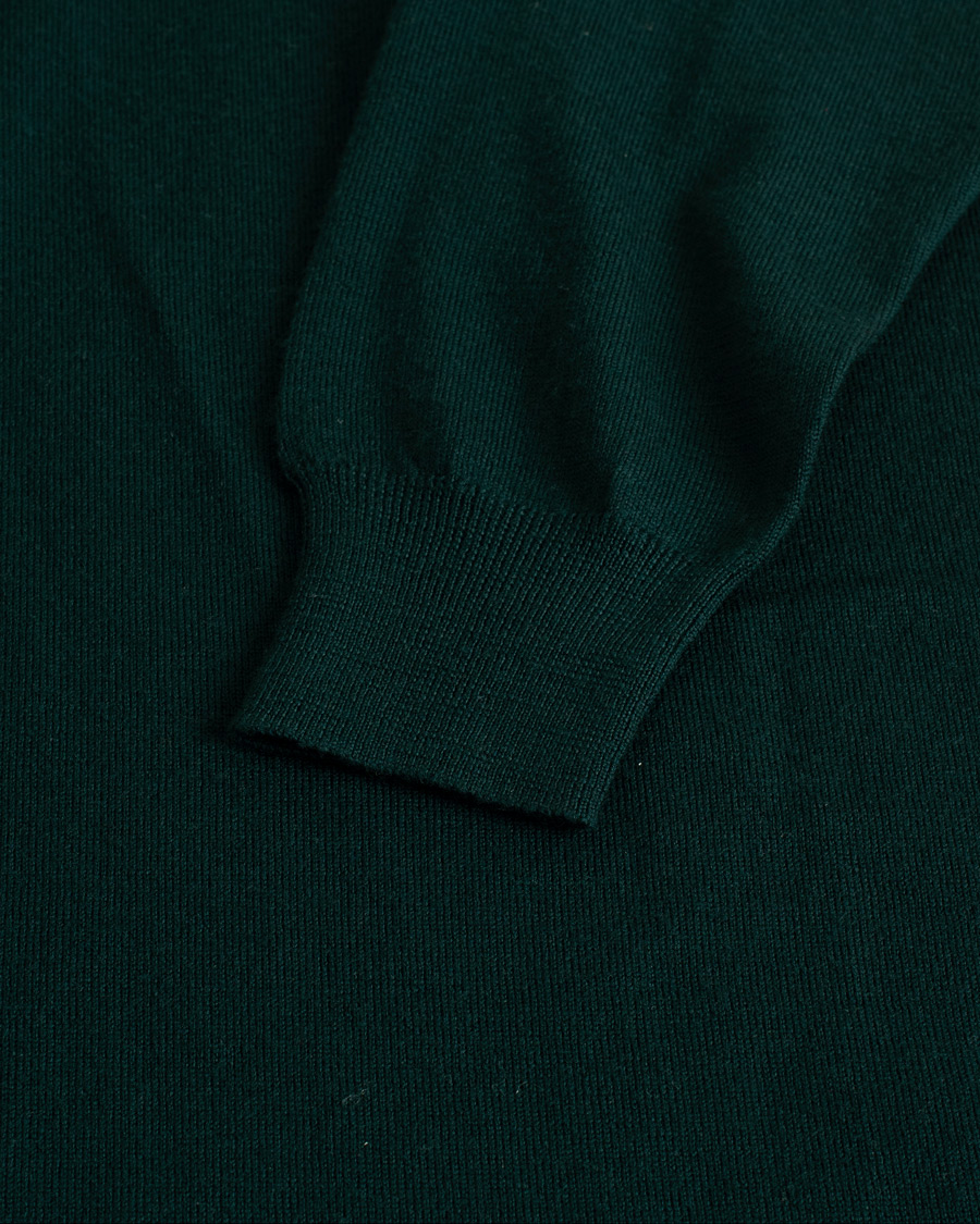 Heren | Truien | Pre-owned | Drake's Long Sleeve Knit Polo Green L