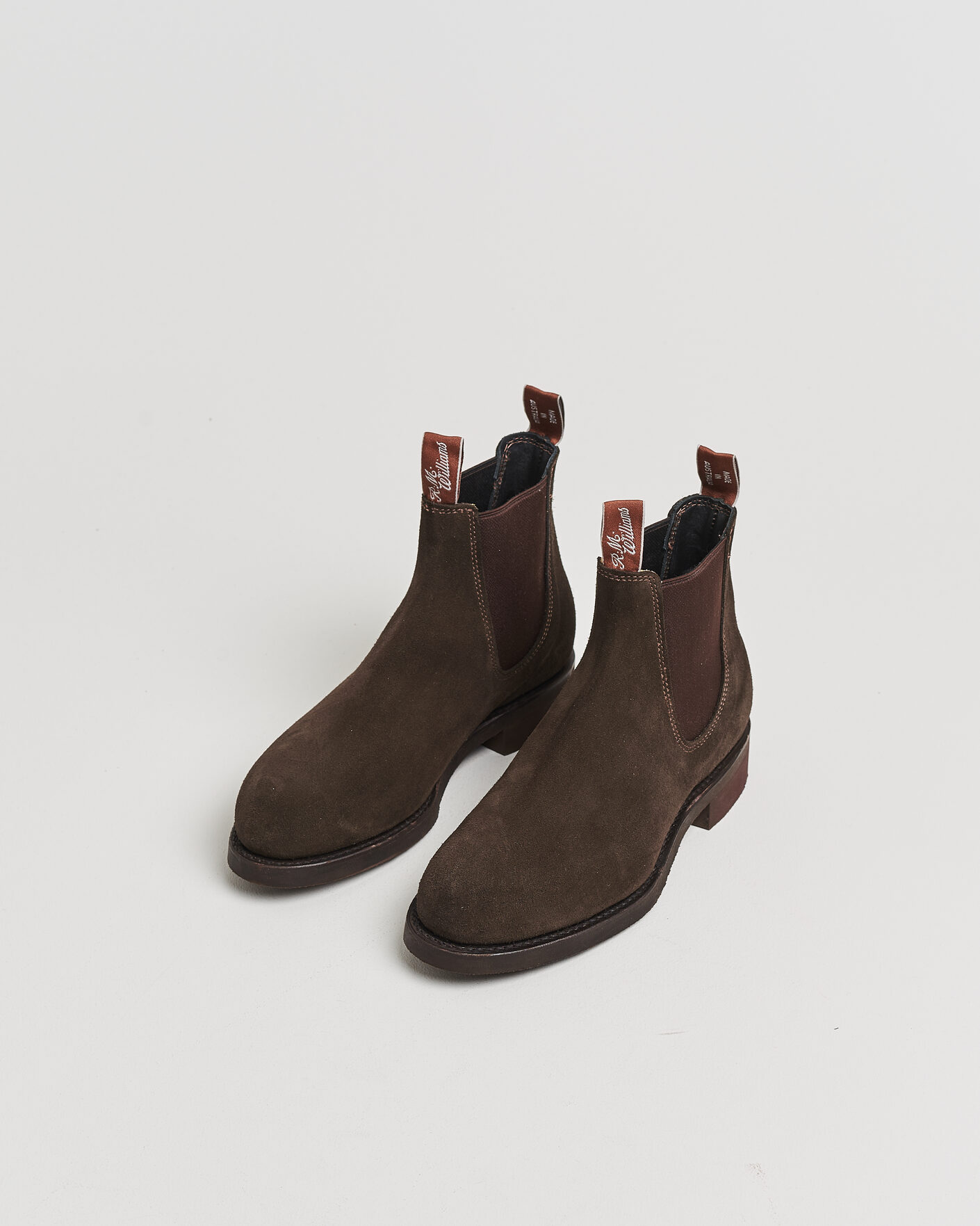 Heren | Pre-owned Goodyear genaaide schoenen | Pre-owned | R.M.Williams Gardener G Boot Chocolate Suede UK7 - EU41