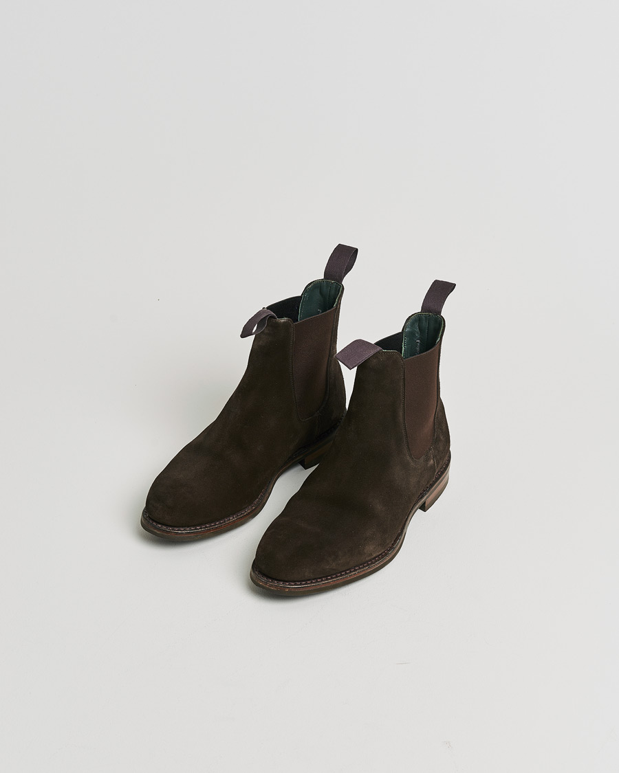 Heren | Pre-owned Goodyear genaaide schoenen | Pre-owned | Drake's Chelsea Boot Brown Suede UK9 - EU43