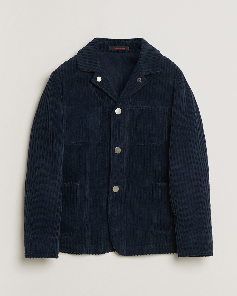 Heren | Pre-owned Overhemden | Pre-owned | The Gigi Corduroy Overshirt Navy 48