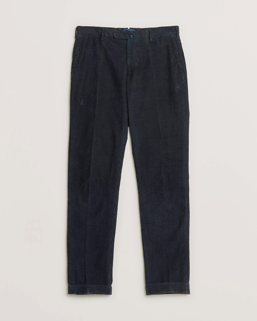 Heren | Pre-owned Broeken | Pre-owned | Incotex Slim Fit Garment Dyed Slacks Navy