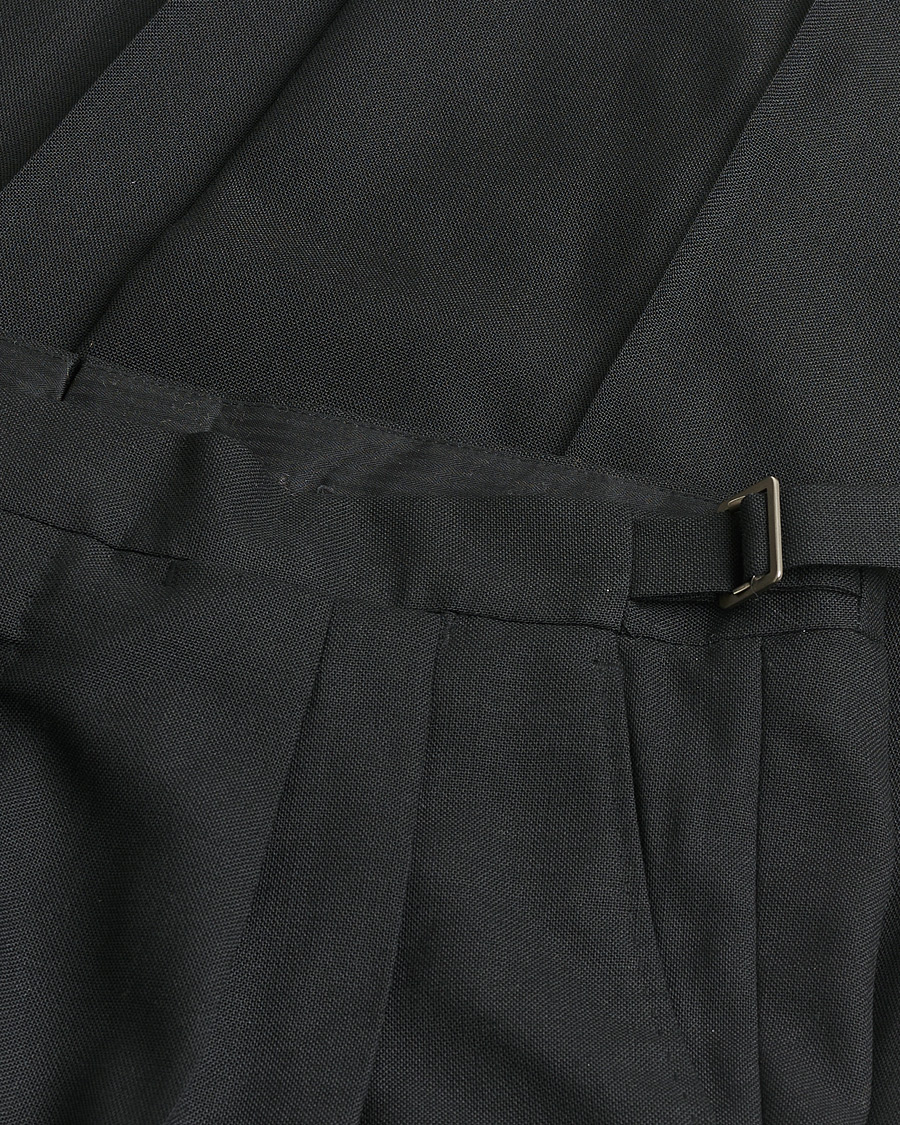 Heren | Pre-owned Broeken | Pre-owned | Berg&Berg High Waisted Double Pleated Wool Trousers Black 52