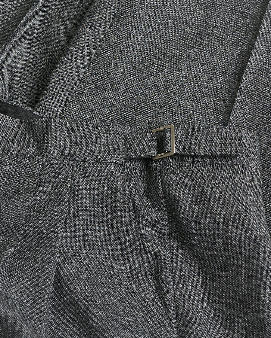 Heren | Pre-owned Broeken | Pre-owned | Berg&Berg High Waisted Double Pleated Wool Trousers Dark Grey 52