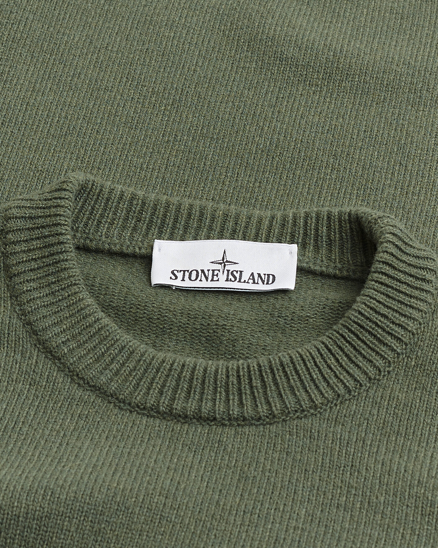 Heren | Pre-owned Truien | Pre-owned | Stone Island Knitted Lambswool Crew Neck Military Green M