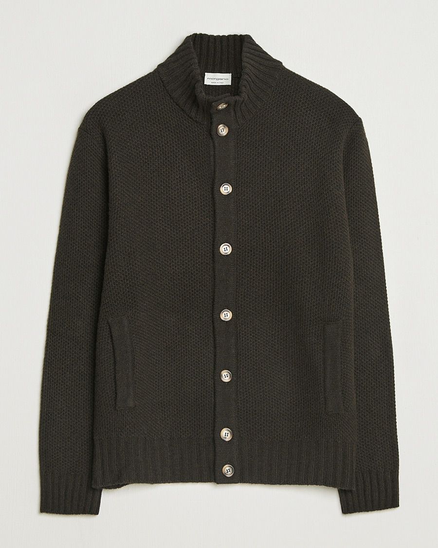 Heren | Pre-owned Truien | Pre-owned | Morgano Heavy Knitted Wool/Cashmere Cardigan Dark Brown M