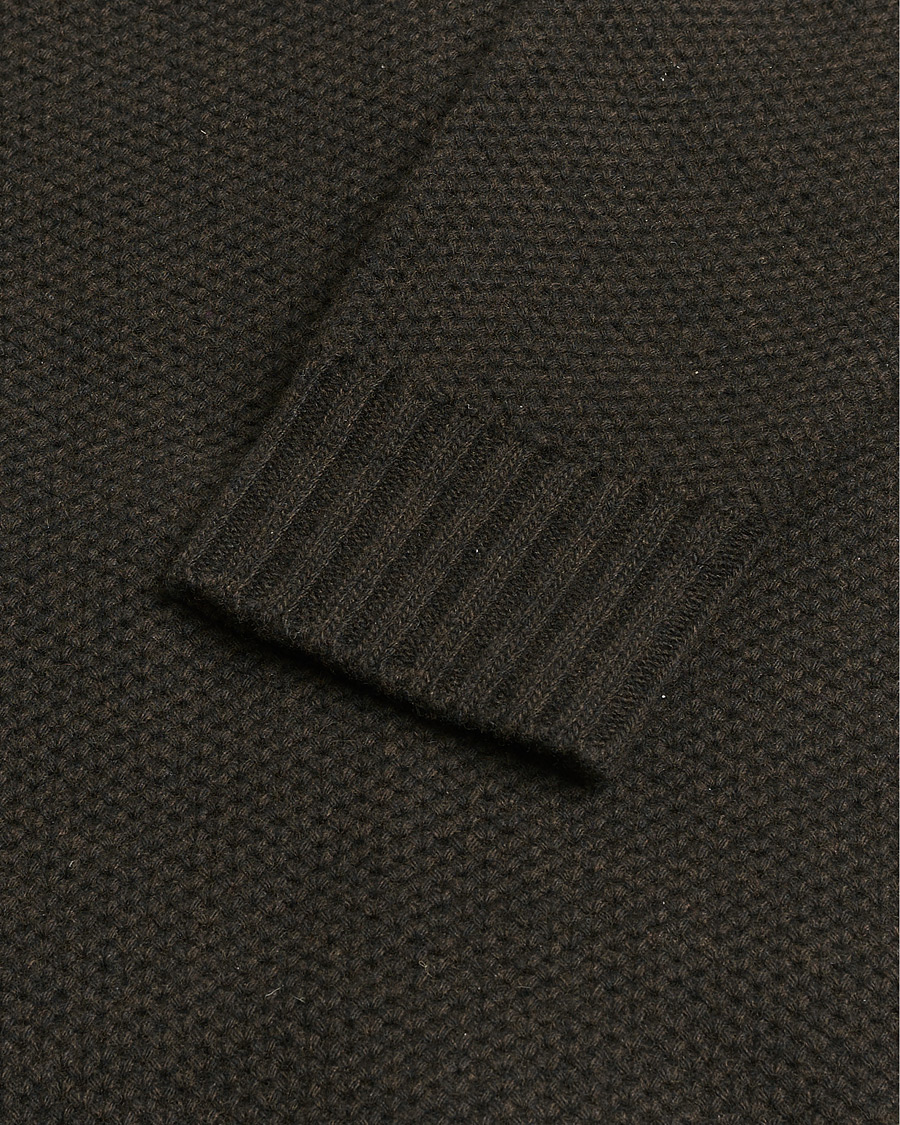 Heren | Pre-owned Truien | Pre-owned | Morgano Heavy Knitted Wool/Cashmere Cardigan Dark Brown M