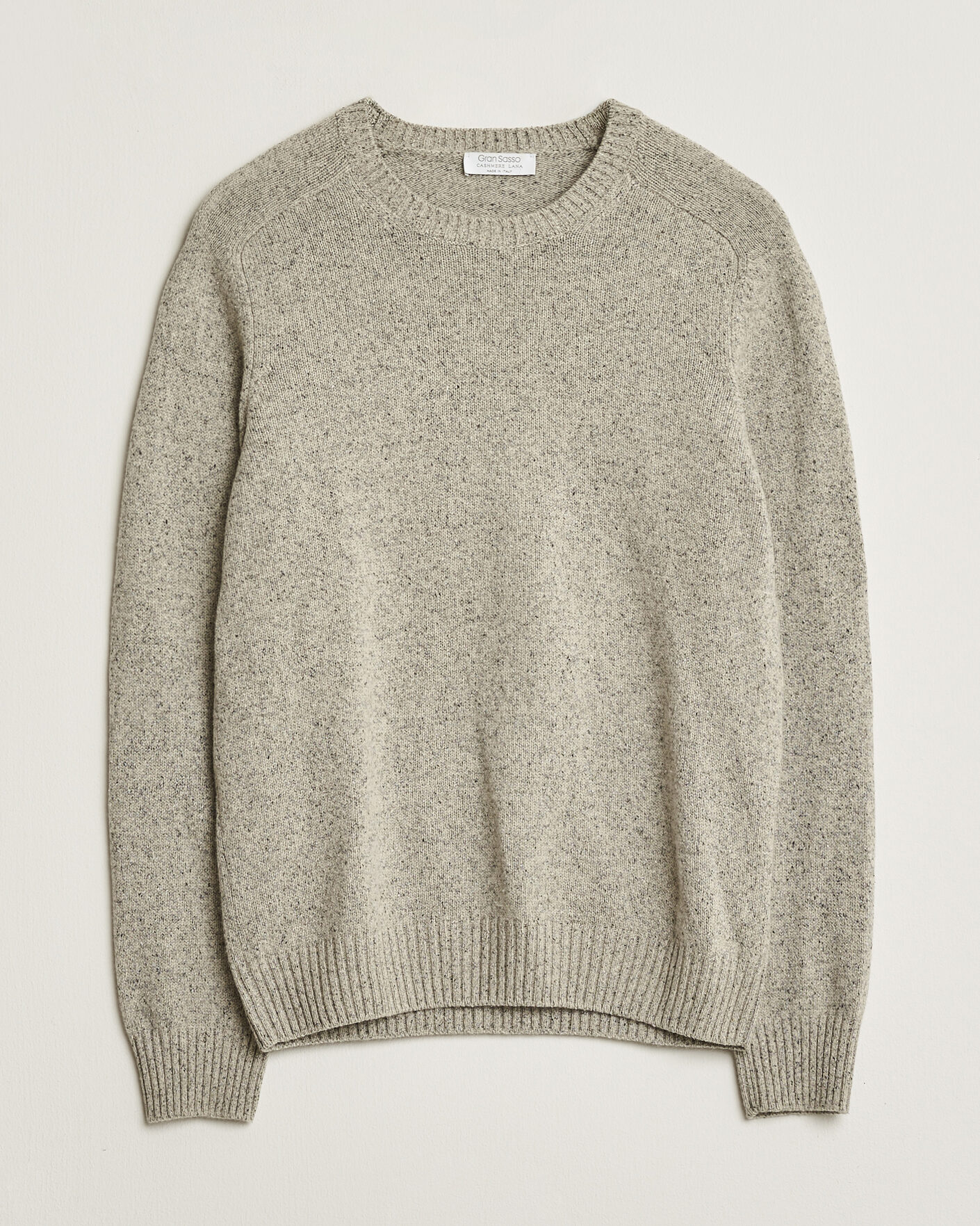Heren | Pre-owned Truien | Pre-owned | Gran Sasso Cashmere & Silk Blend Crew Neck Grey Melange 48