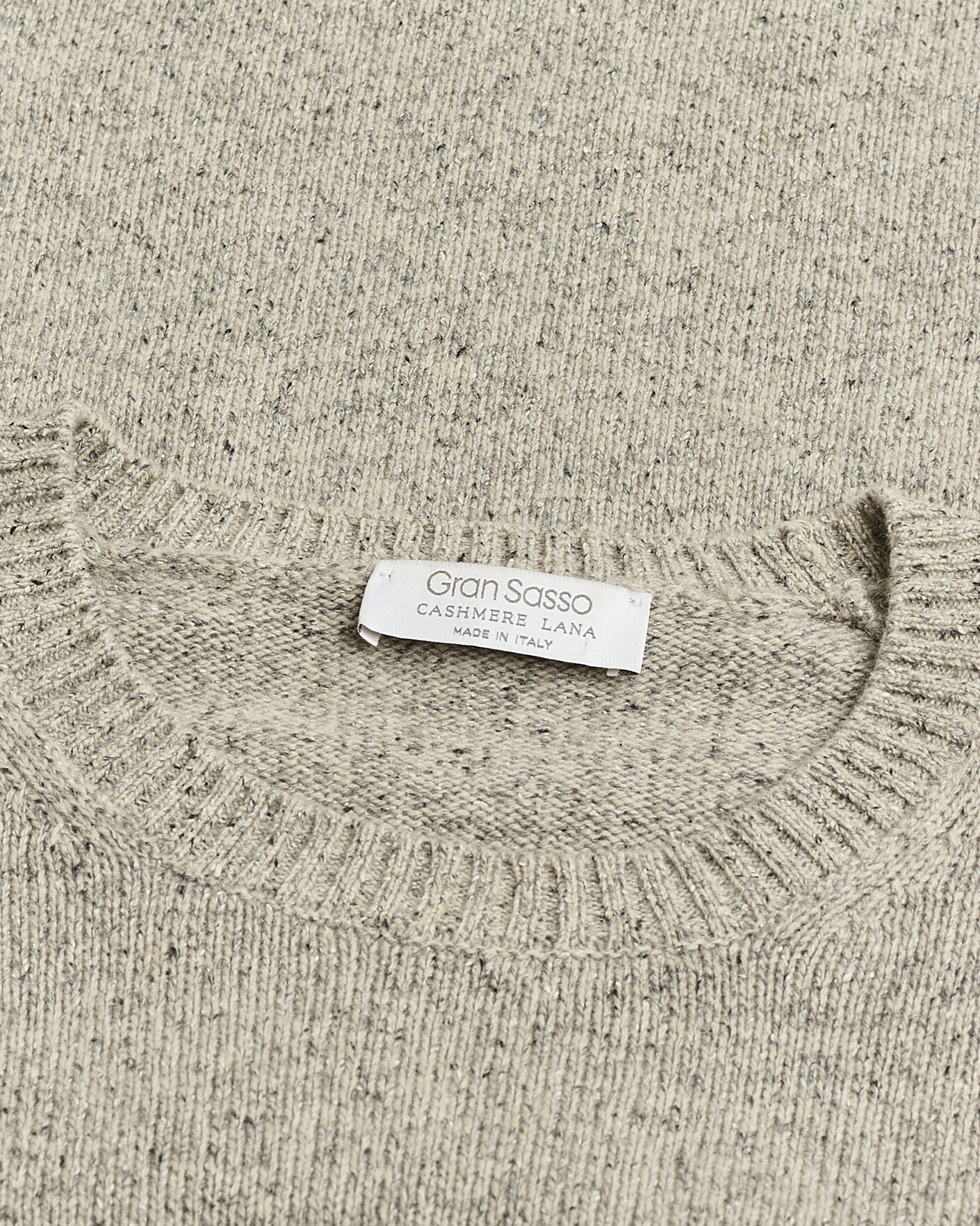 Heren | Pre-owned Truien | Pre-owned | Gran Sasso Cashmere & Silk Blend Crew Neck Grey Melange 48
