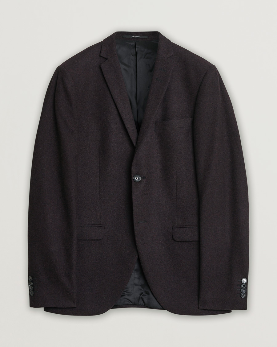 Heren | Pre-owned Blazers | Pre-owned | Tiger of Sweden Flannel Wool Blazer Burgundy 48
