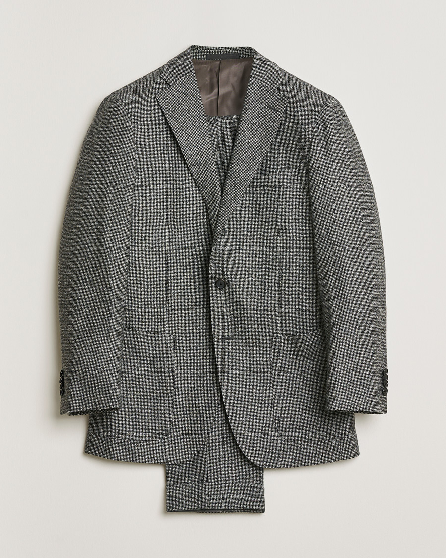 Heren | Pre-owned Pakken | Pre-owned | Caruso Houndstooth Wool Suit Grey 50