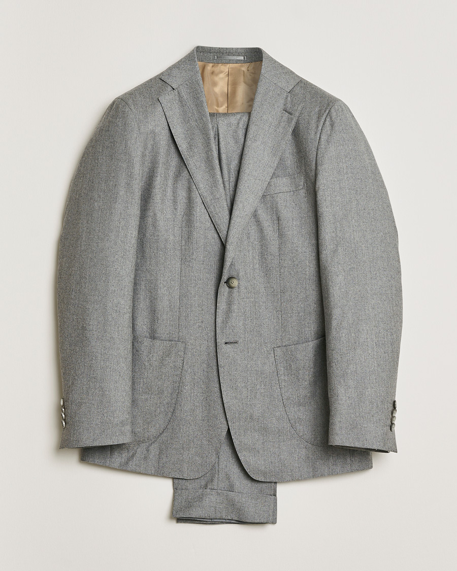 Heren | Pre-owned Pakken | Pre-owned | Rose & Born Flannel Wool Suit GRose & Born Flannel Wool Suit Grey 48ey 50
