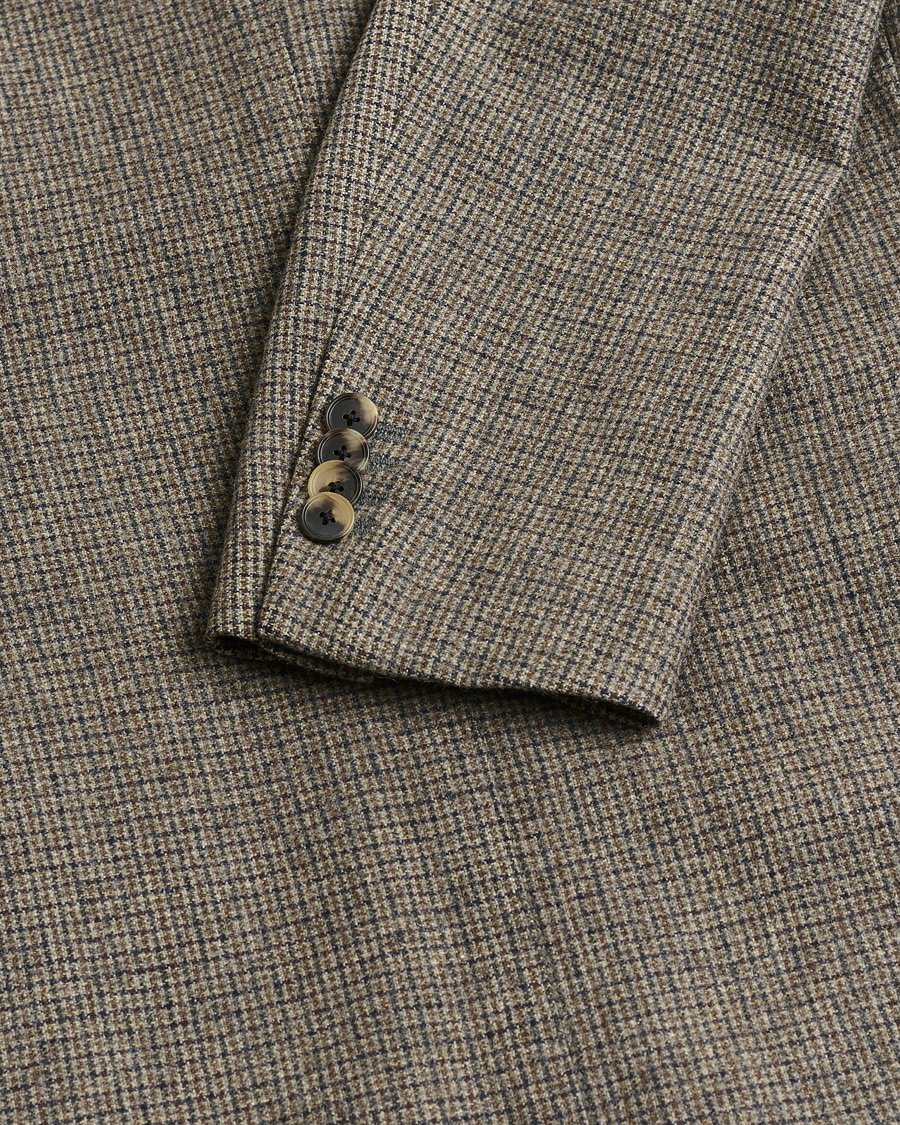 Heren | Pre-owned Blazers | Pre-owned | Caruso Wool Houndstooth Blazer Brown 46