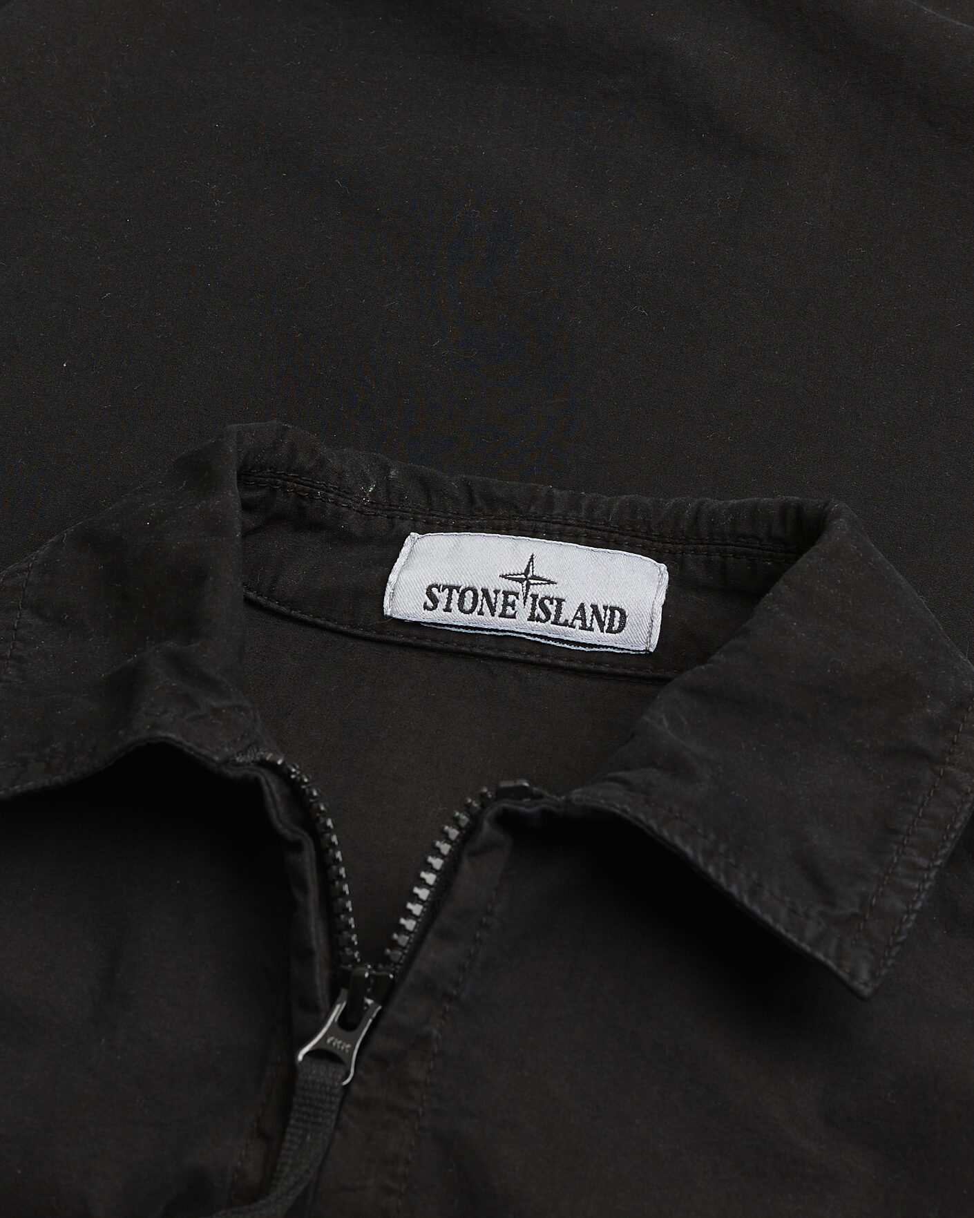 Heren | Pre-owned Overhemden | Pre-owned | Stone Island Brushed Cotton Canvas Zip Overshirt Black S