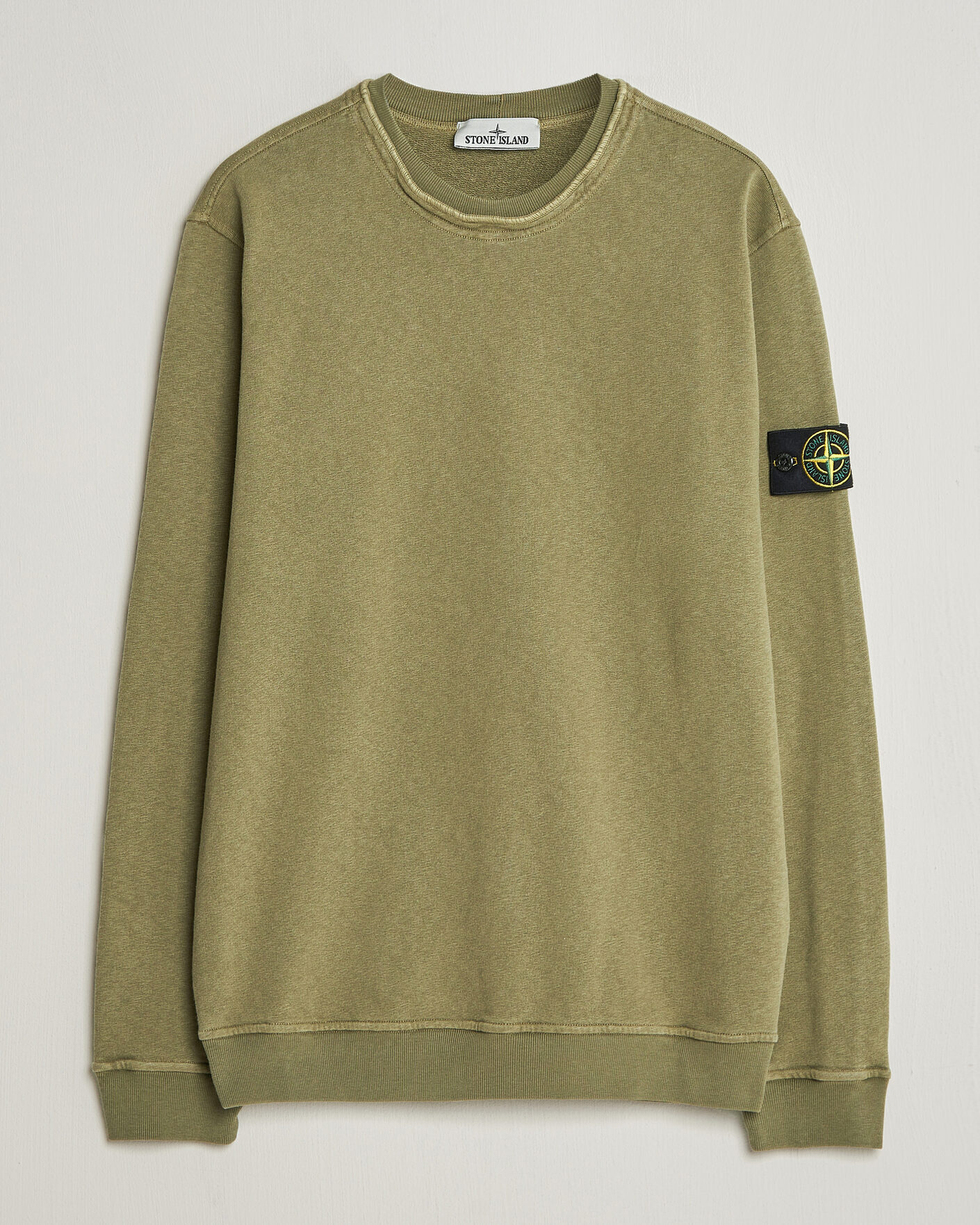 Heren | Pre-owned Truien | Pre-owned | Stone Island Old Dyed Cotton Sweatshirt Military Green M