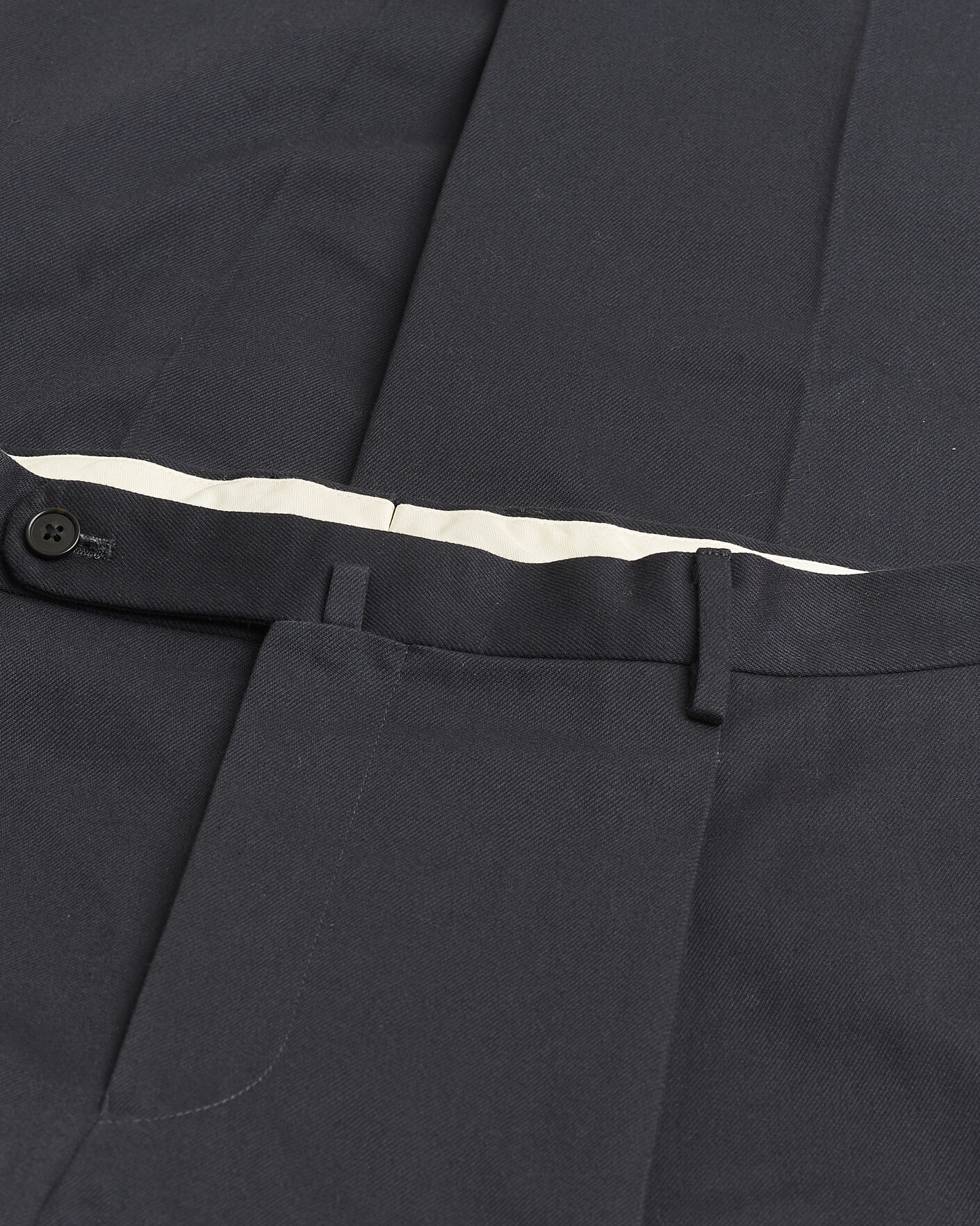 Heren | Pre-owned Broeken | Pre-owned | Rubato High Waist Cotton Chino Navy 52