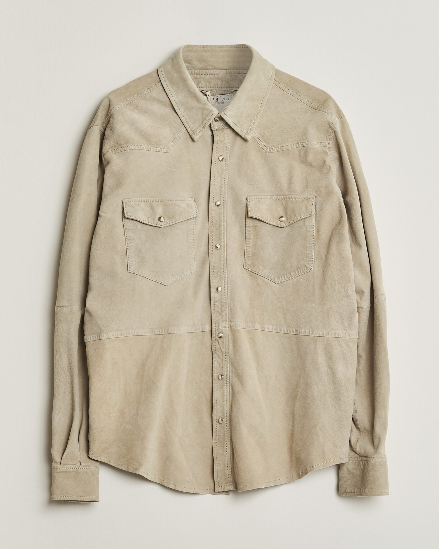 Heren | Pre-owned Overhemden | Pre-owned | L.B.M. 1911 Suede Pocket Overshirt Beige 52