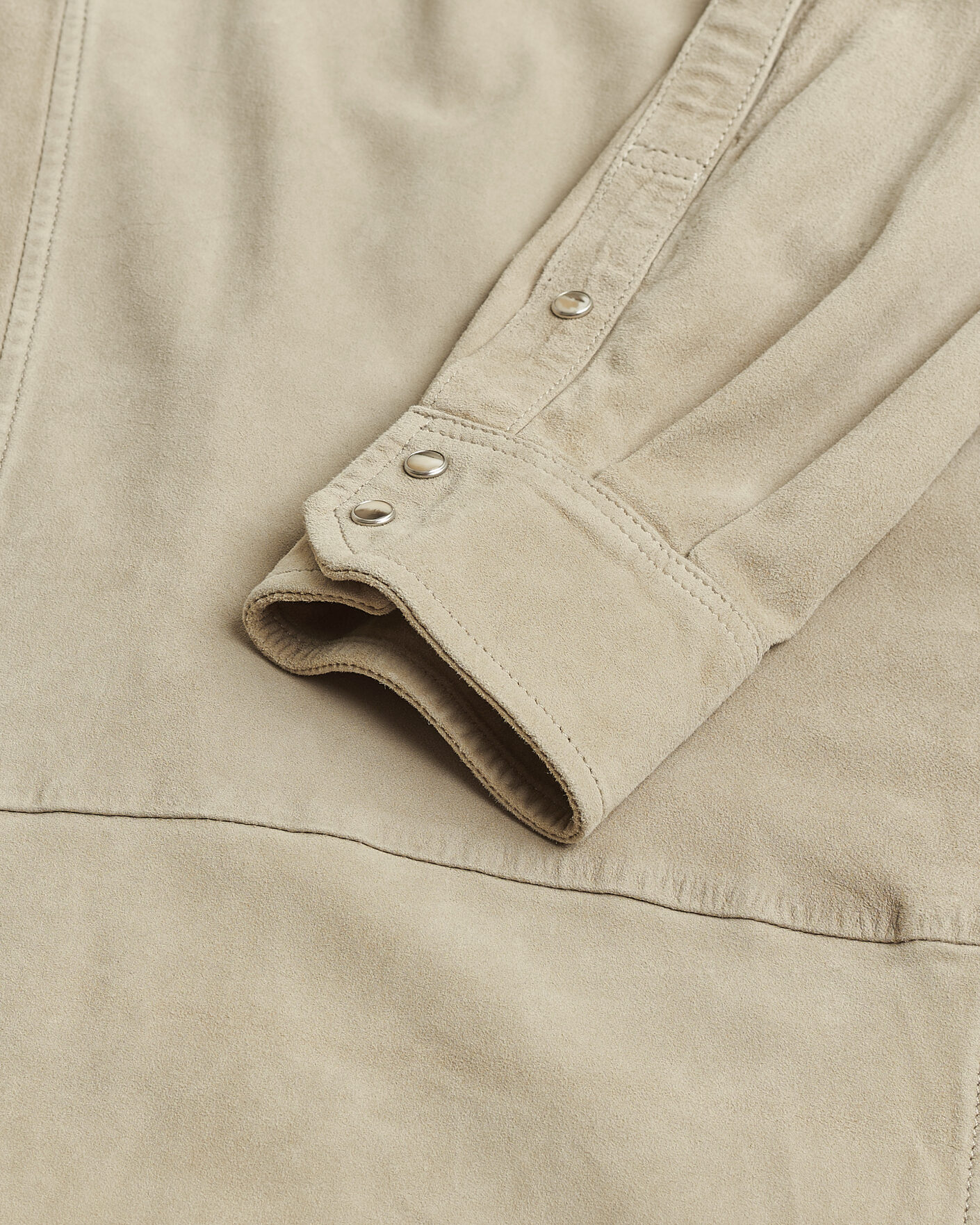 Heren | Pre-owned Overhemden | Pre-owned | L.B.M. 1911 Suede Pocket Overshirt Beige 52