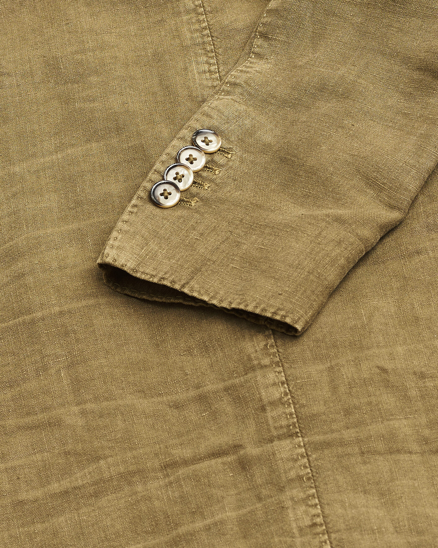 Heren | Pre-owned Blazers | Pre-owned | L.B.M. 1911 Jack Regular Fit Linen Blazer Olive 46