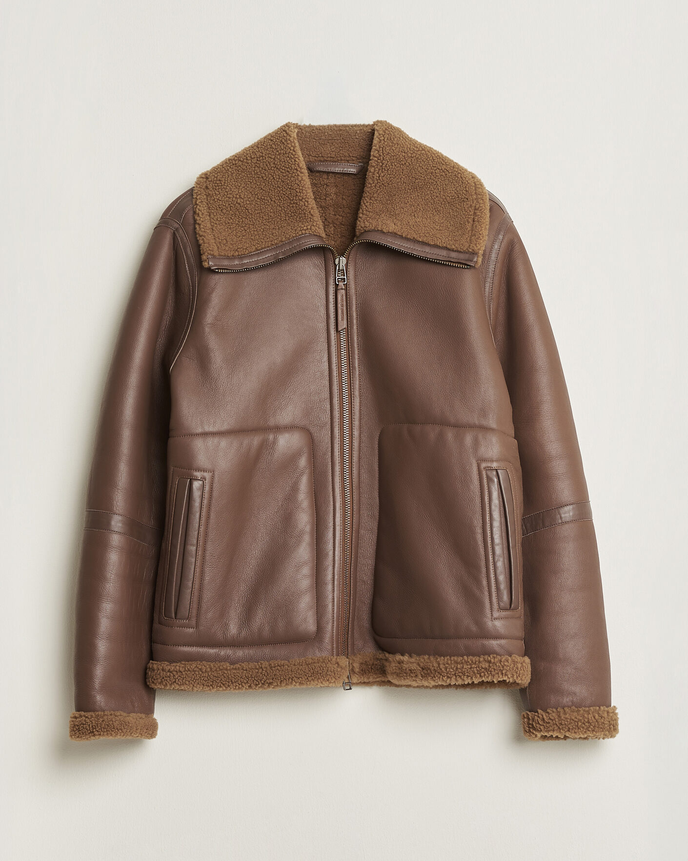 Heren | Pre-owned Jassen | Pre-owned | Tiger of Sweden Dace Shearling Jacket Brown M