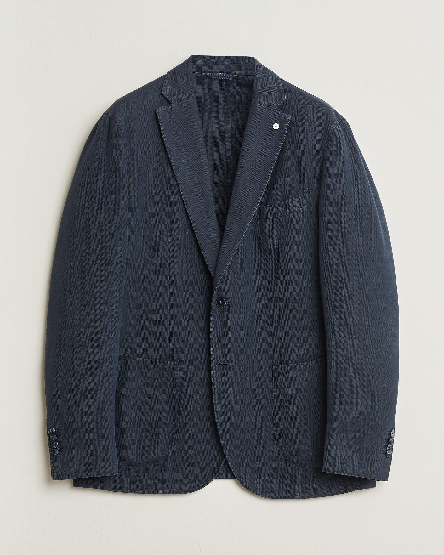 Heren | Pre-owned Blazers | Pre-owned | L.B.M. 1911 Jack Cotton Herringbone Blazer Navy 54