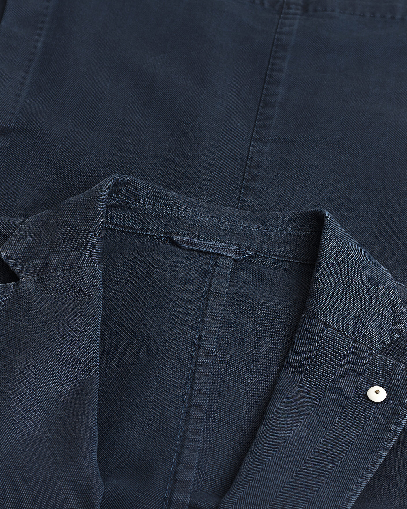 Heren | Pre-owned Blazers | Pre-owned | L.B.M. 1911 Jack Cotton Herringbone Blazer Navy 54