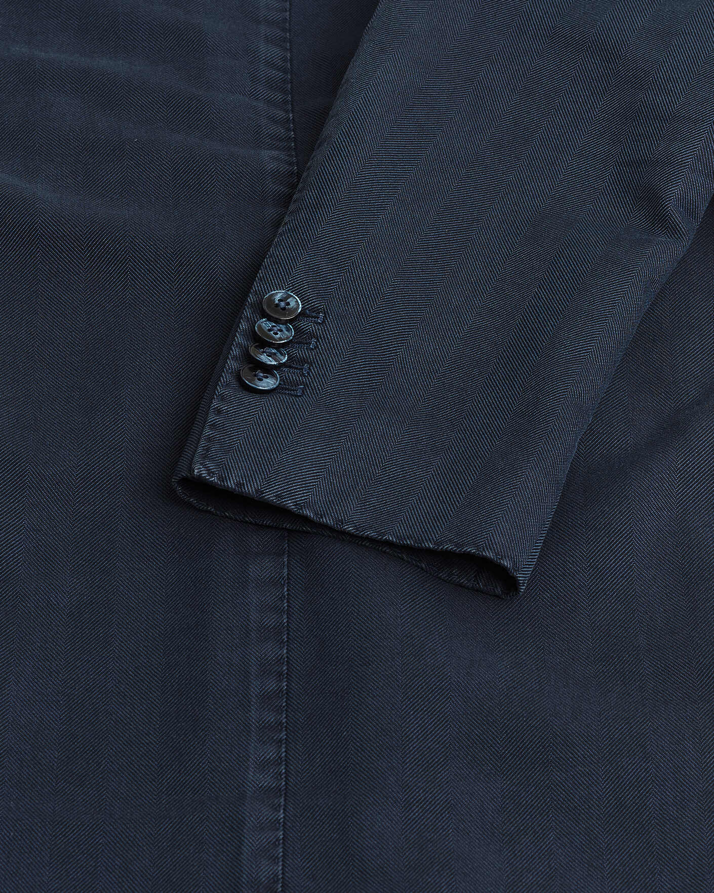 Heren | Pre-owned Blazers | Pre-owned | L.B.M. 1911 Jack Cotton Herringbone Blazer Navy 54