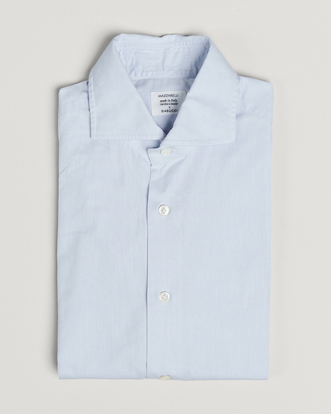 Heren | Pre-owned Overhemden | Pre-owned | Mazzarelli Soft Cotton Shirt Light Blue 39 - M