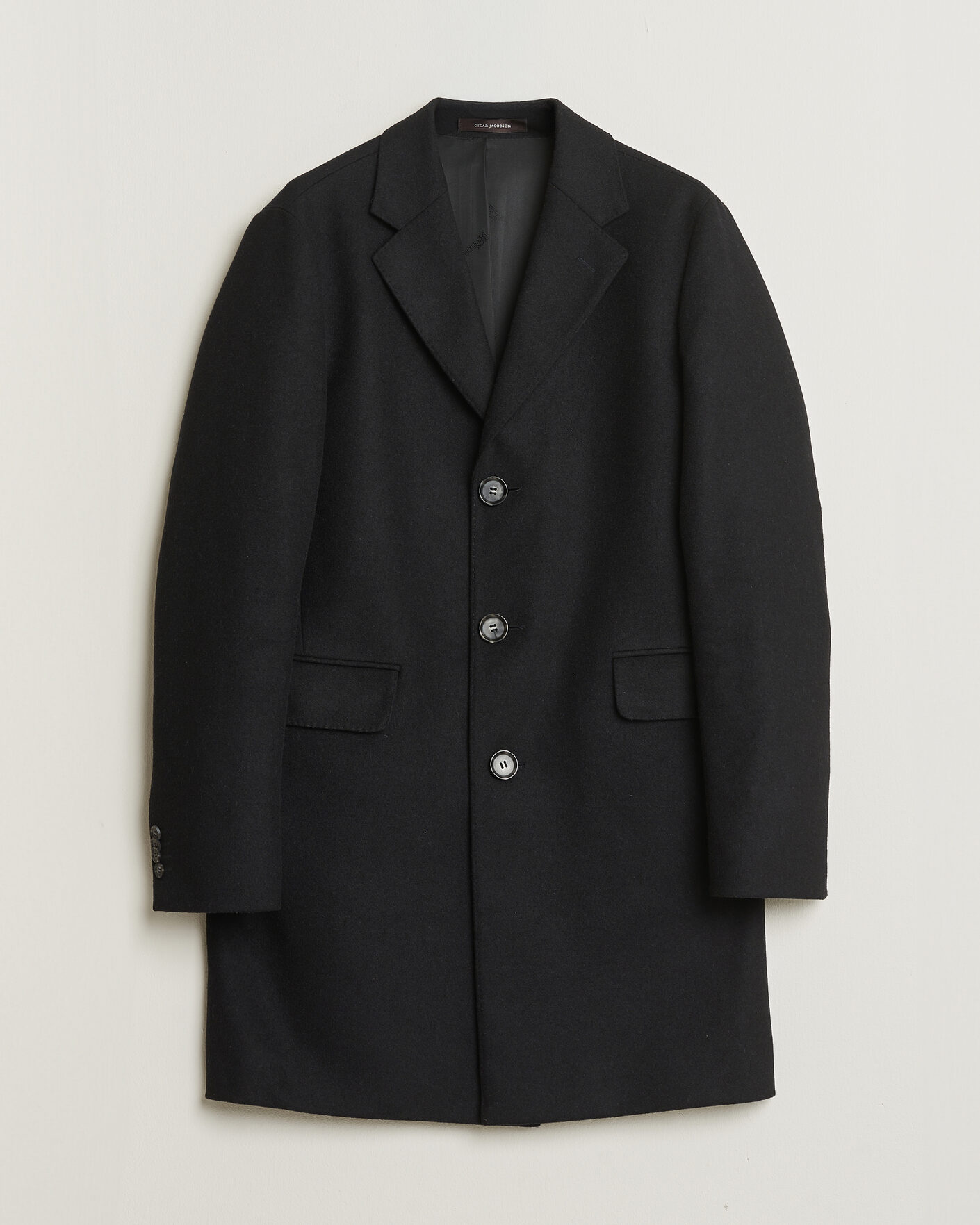 Heren | Pre-owned Jassen | Pre-owned | Oscar Jacobson Sonny Wool Coat Black 48