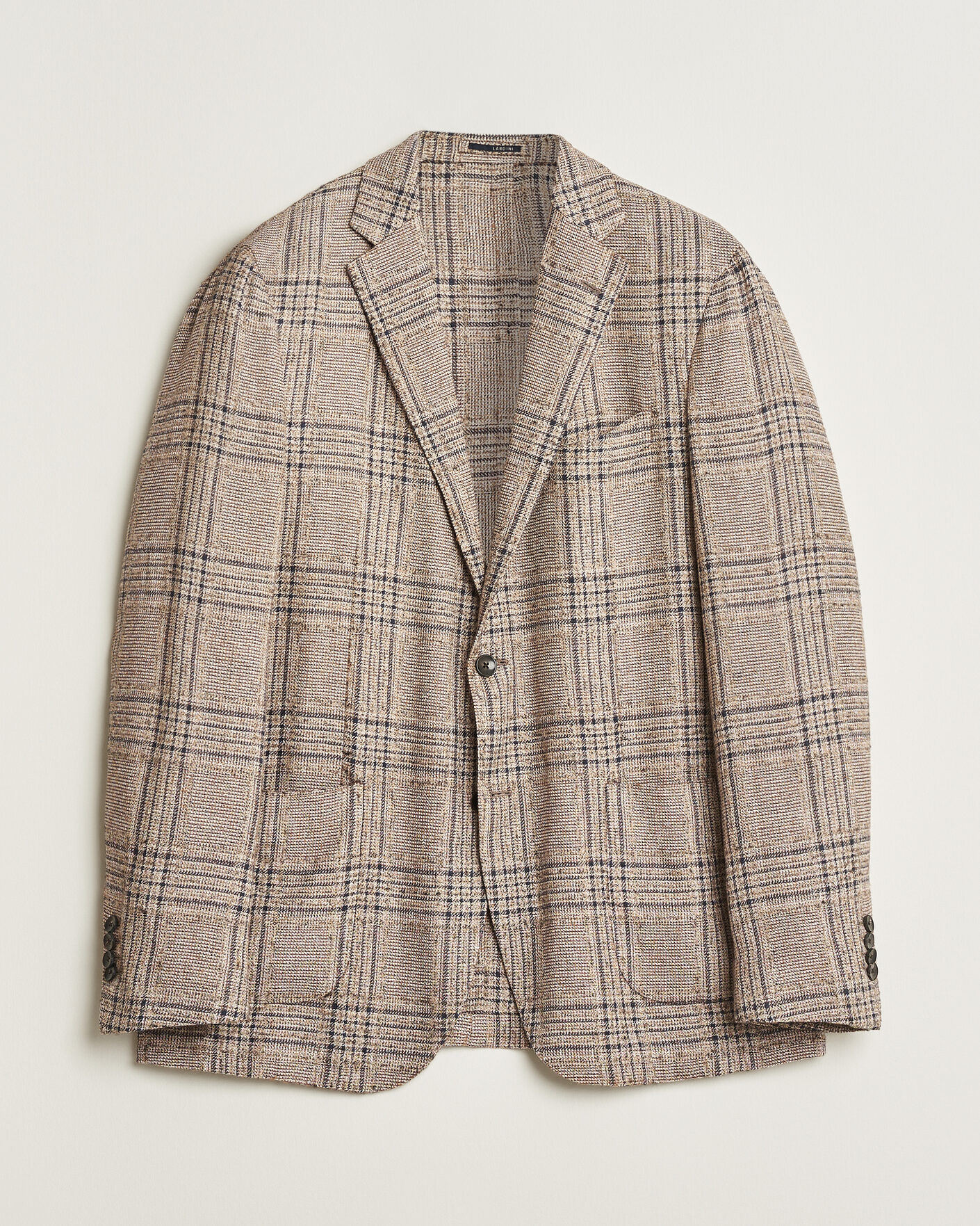 Heren | Pre-owned Blazers | Pre-owned | Lardini Silk Blend Checked Blazer Brown 54
