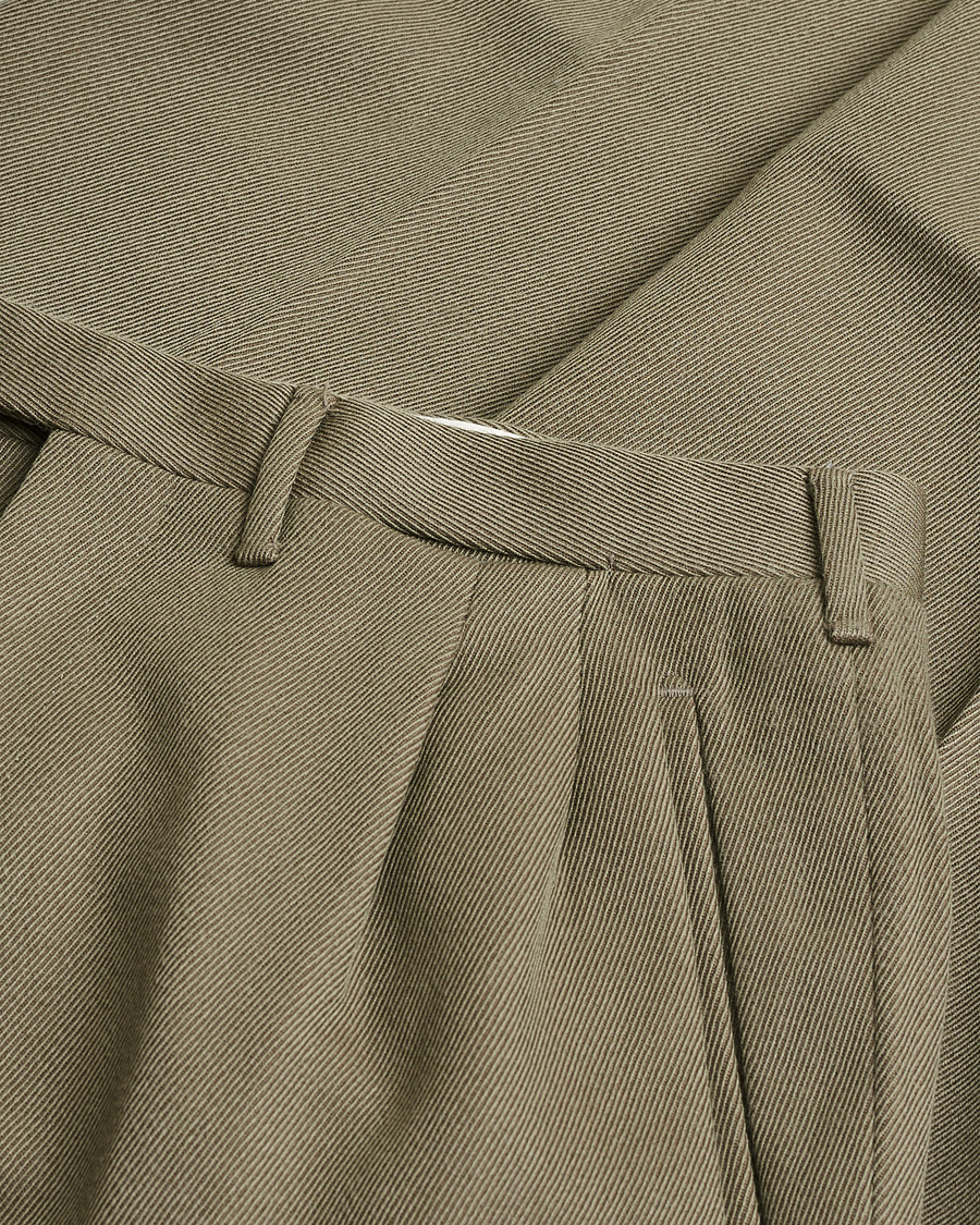 Heren | Pre-owned Broeken | Pre-owned | Rota Pantaloni Twill Wool Trousers Mole Green 48
