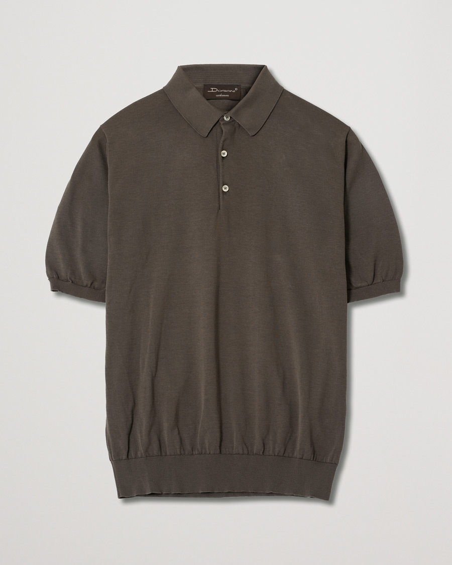 Heren | Polo's | Pre-owned | Doriani Cashmere Cotton Knitted Polo Brown